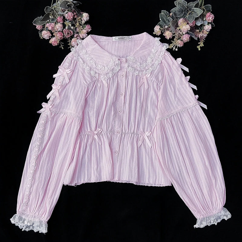 DMFS Lolita - Sweet Lolita Shirt Doll Collar - Blouse High-waisted Innerwear