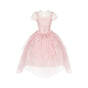 Pink OP with peach blossom embroidery petals at the neckline - In Stock / S