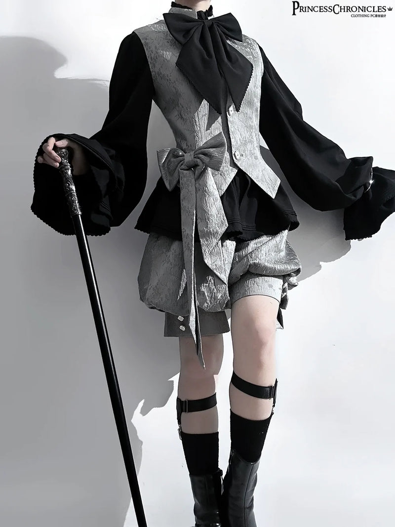 Princess Chronicles - Rabbit Hunting Glacier Gray - Vintage Lolita Grey Coat Kawaii Rabbit Ear Set