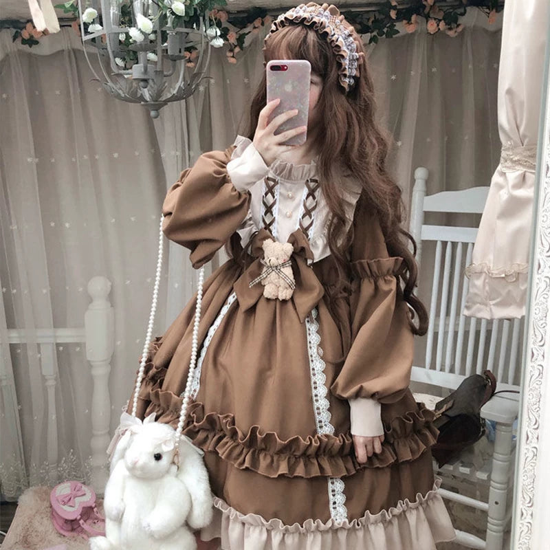 Yueele - Blue Cocoa Spring - Plus-Size Sweet Lolita OP Dress - detail view 3