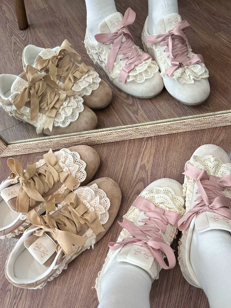 sheeppuff Lace Cake Lo-Run Lolita Sneakers
