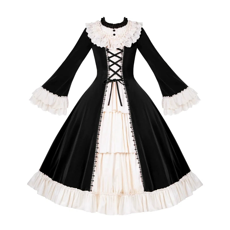The Nutcracker - Winter Classic Lolita OP Dress, Front Opening Black OP Only S