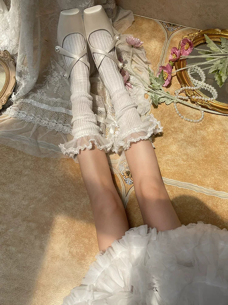 Sock Noble - Cloud Lace - Scrunch Mid-Calf Socks with Lace Trim
