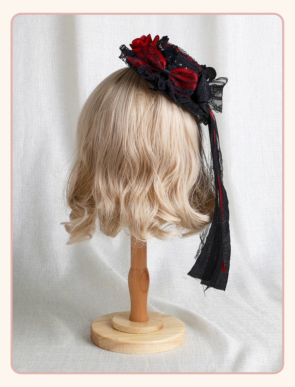 Stardust Rose - Rose Covenant - Lolita Accessories with Red Roses and Black Lace