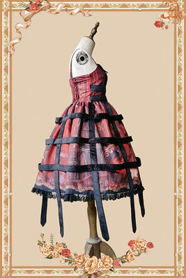 Midnight Magic - Gothic Lolita JSK Dress S black and red