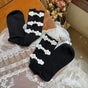 Black socks, white buttons / One Size