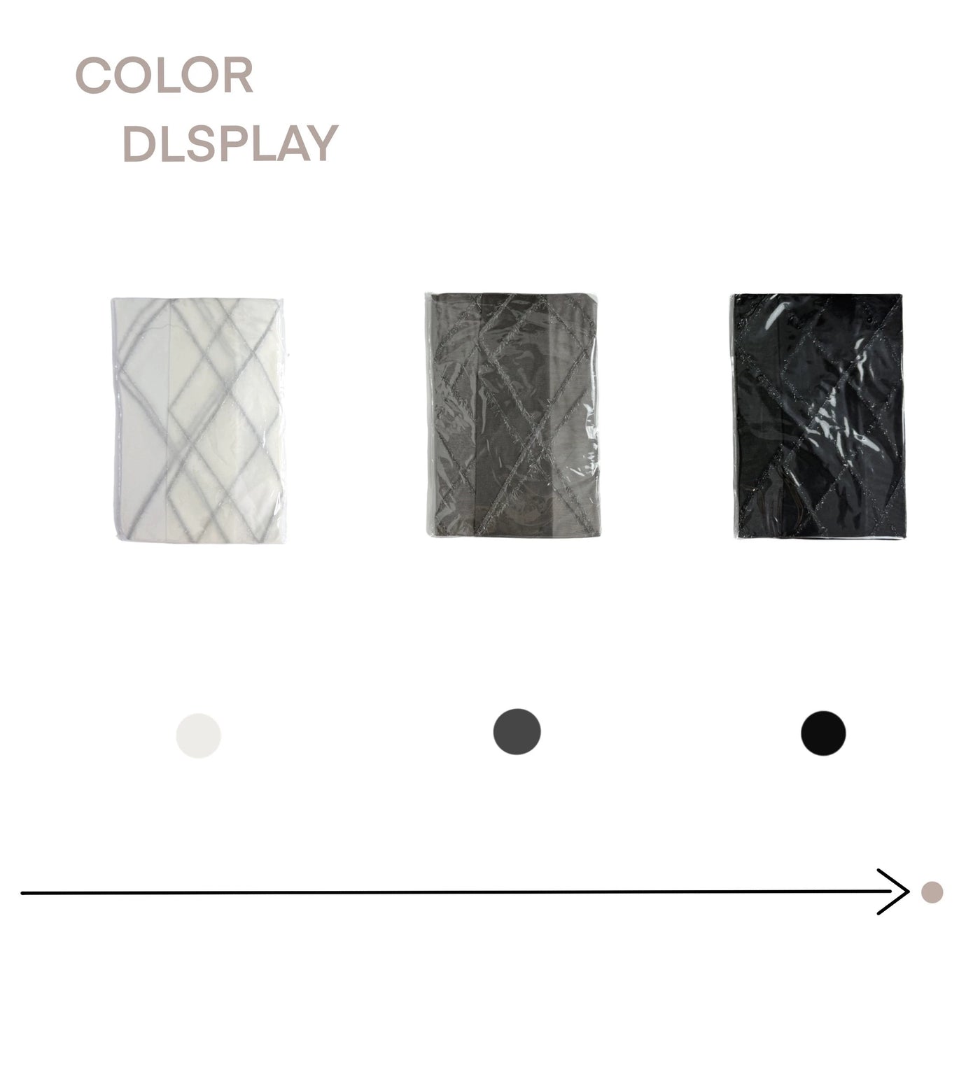 Packaged and model-styled tights with a repeating shimmering diamond grid.