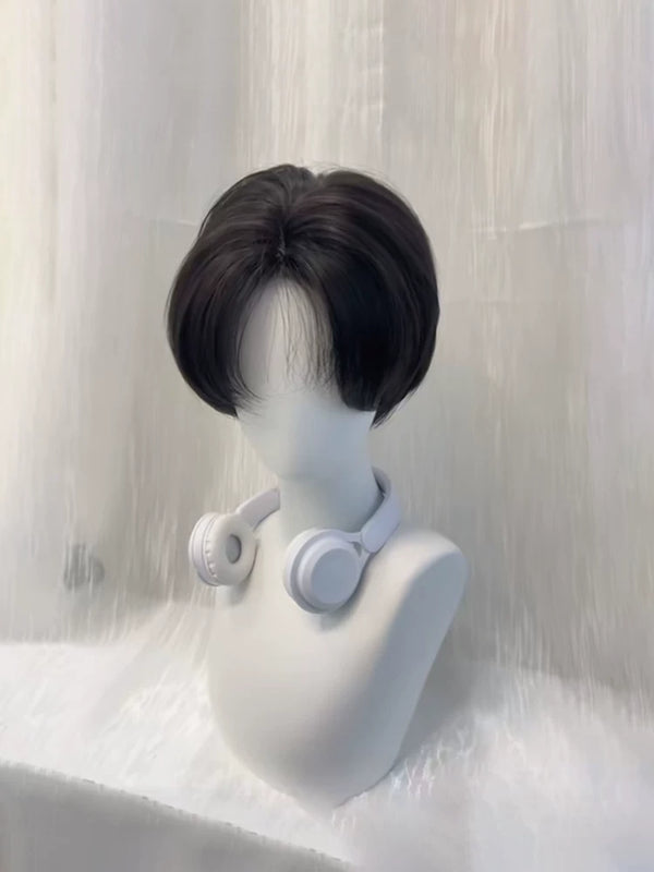 Kunkun Fish men's short black full wig - view 1