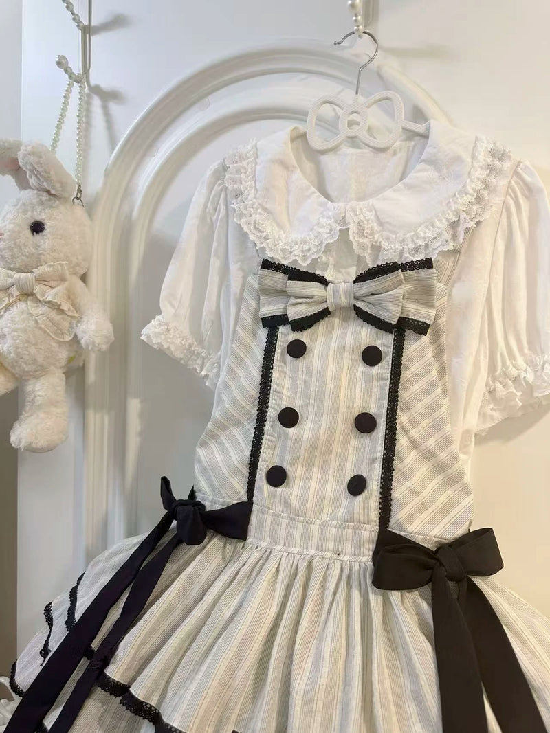 White Tea Story - Mianmian Ice - Three-tier 100% cotton lolita jumper