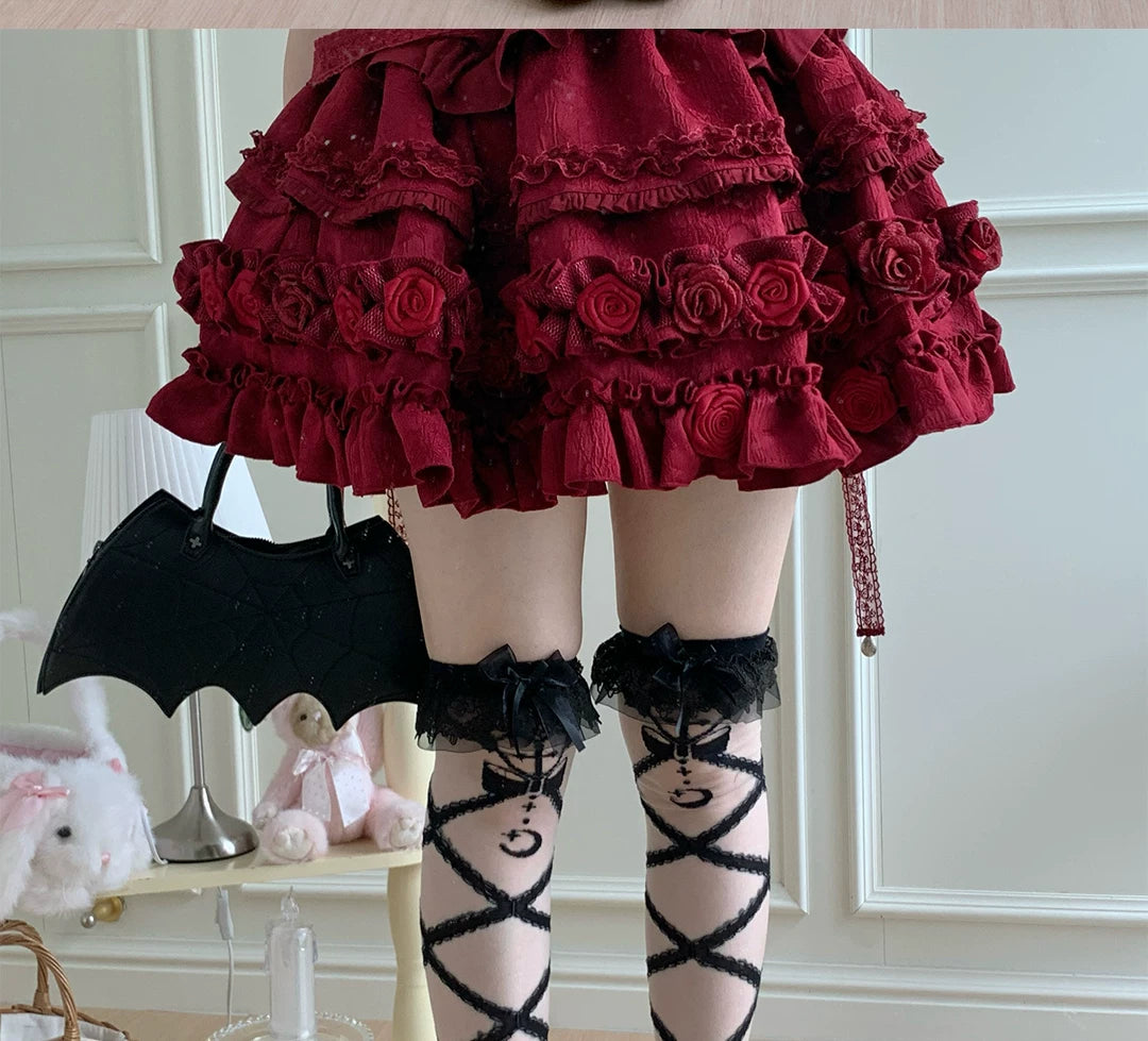 roji roji - Angel and Demon Heart - White or Black Socks in Three Lengths