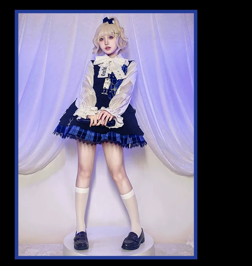 OCELOT - Kalila - Punk Lolita Dress Set Plaid Shorts Set