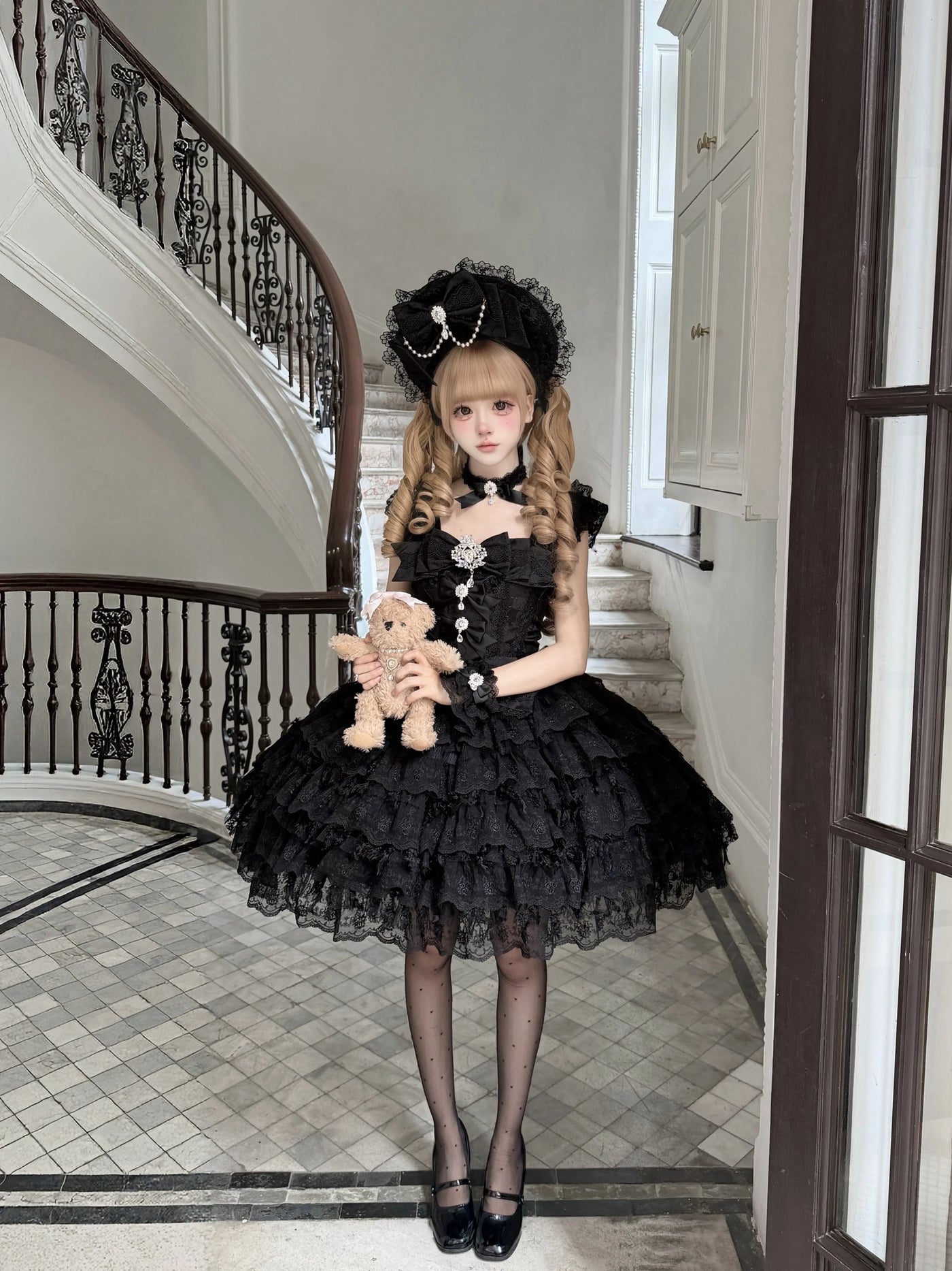 Sugar Girl - Snow Feather - Wedding Sweet Lolita JSK Dress, Multi-layered Lace Skirt