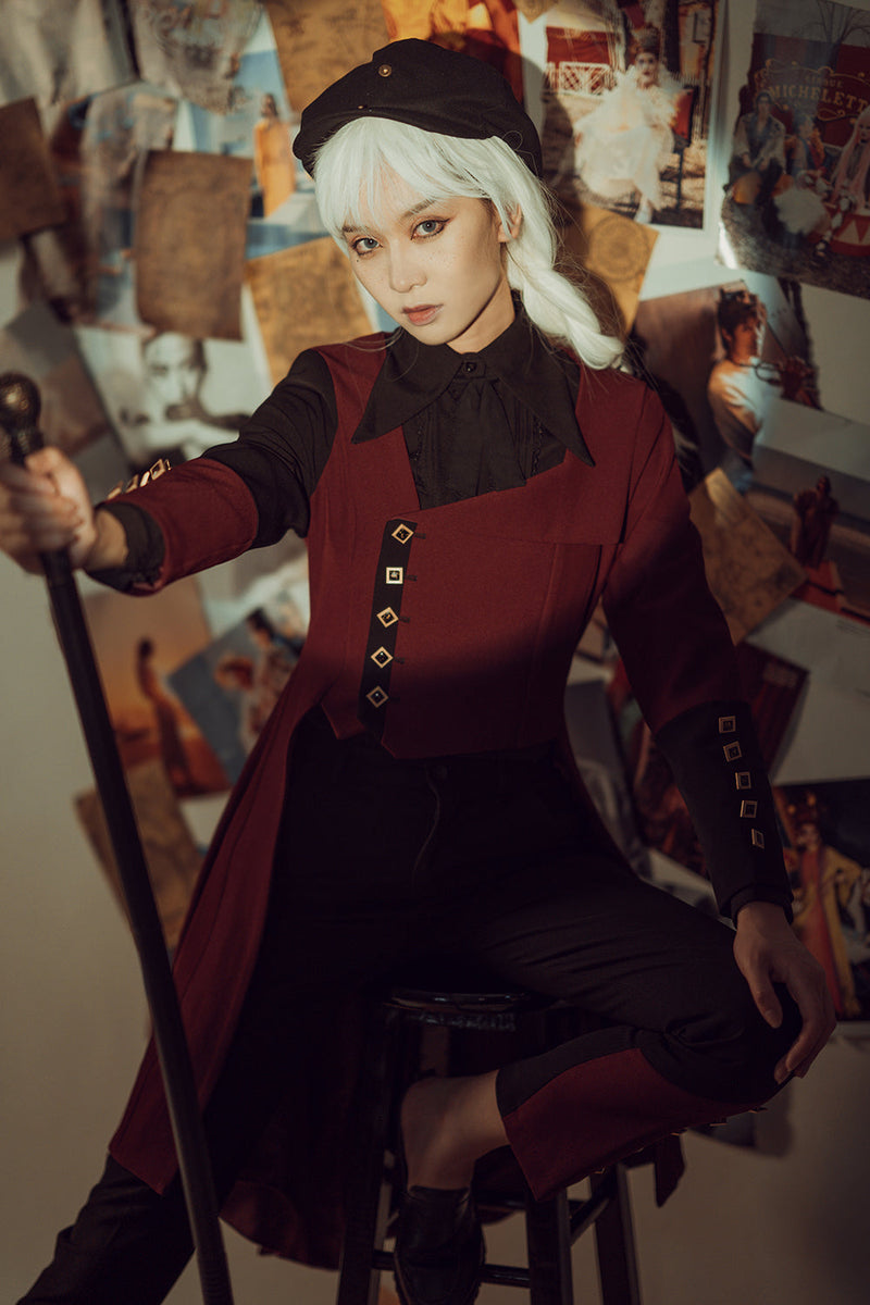 Princess Chronicles - Red and Black - Retro Ouji Lolita Handsome Black Pants