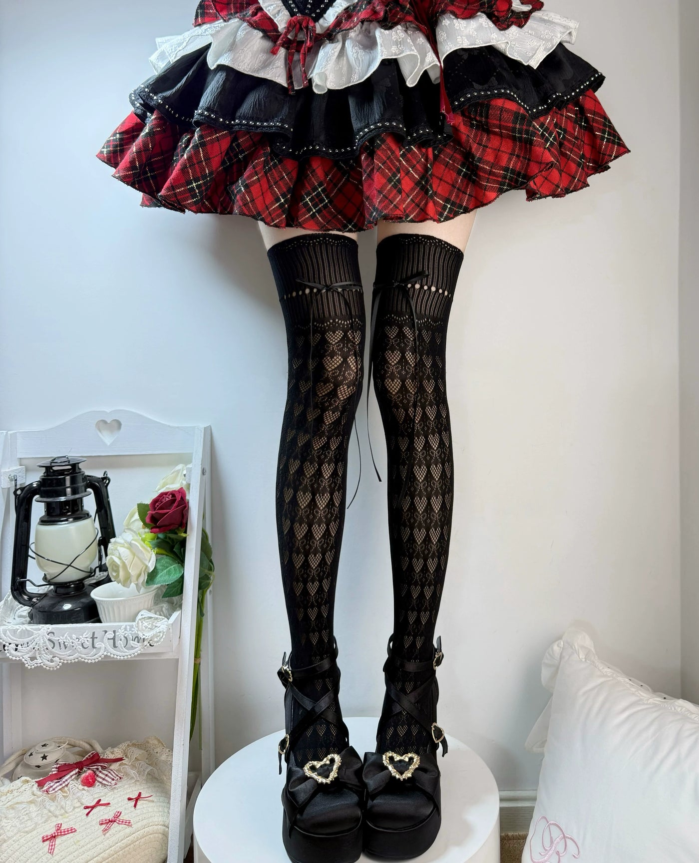Fantasy Doll - Heart Ribbon - Over-the-Knee Socks with Bow Details