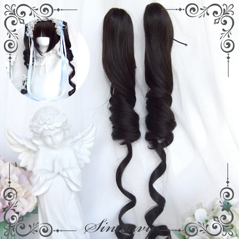 Sinwavy natural black clip-on Lolita ponytail set - view 7