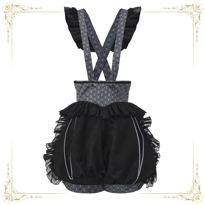 Immortal Thorn - Immortal Bunny's Invitation - High-Waist Ouji Lolita Lantern Shorts with Detachable Straps
