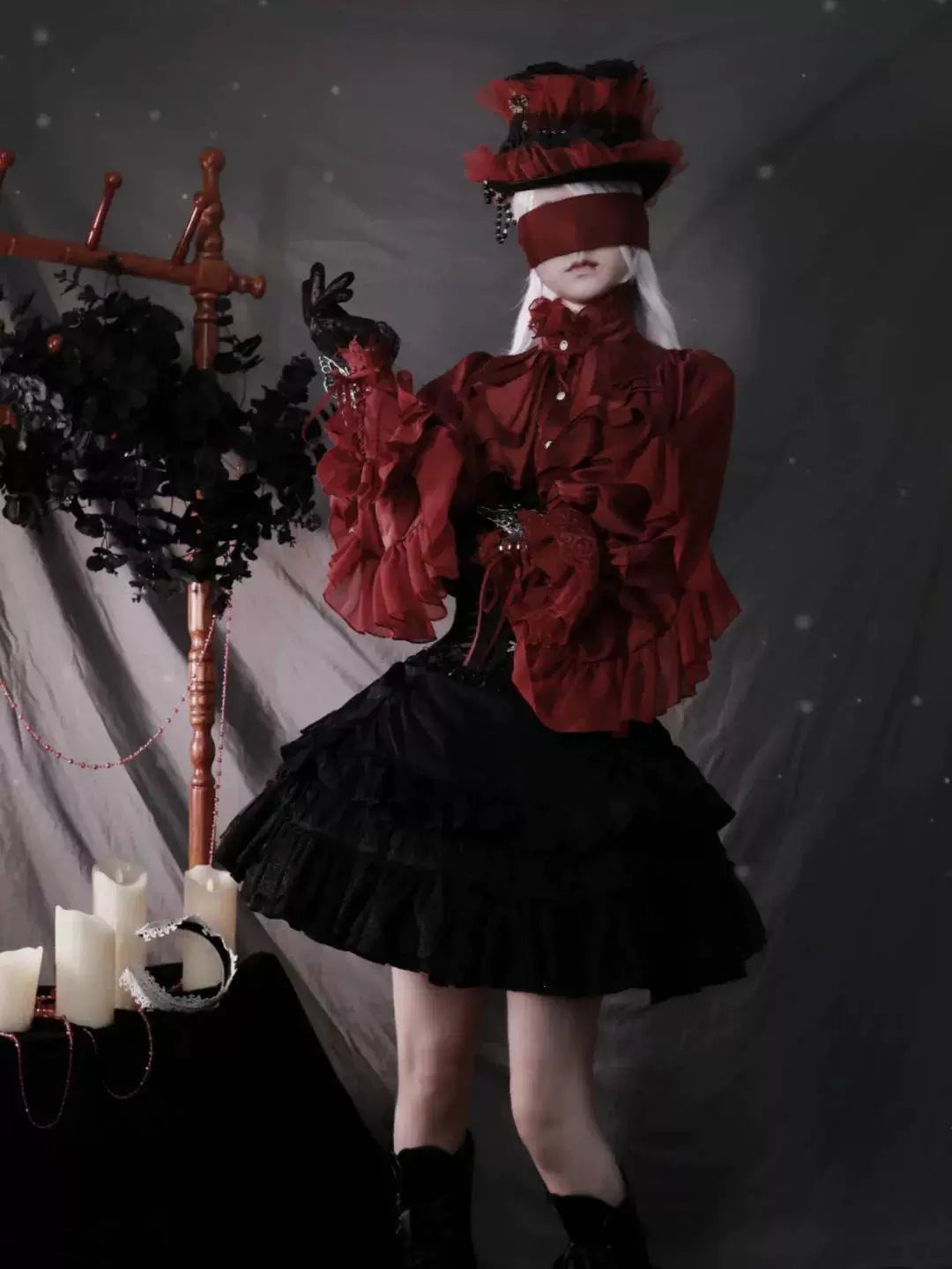 Sweetheart Dream Machine - Dragon Bone Cemetery - Long-Sleeve Blouse with Batwing Sleeves