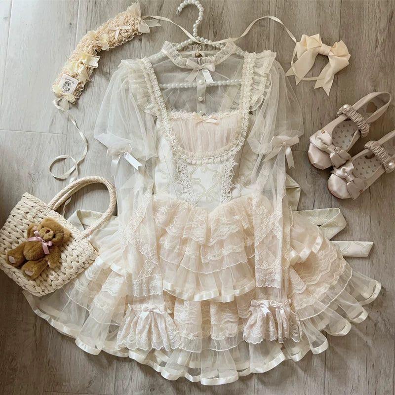 Lady Han Butterfly Love ballet JSK dress featuring a delicate butterfly print and elegant design in soft pastel colors.
