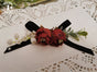 red+black clips brooch