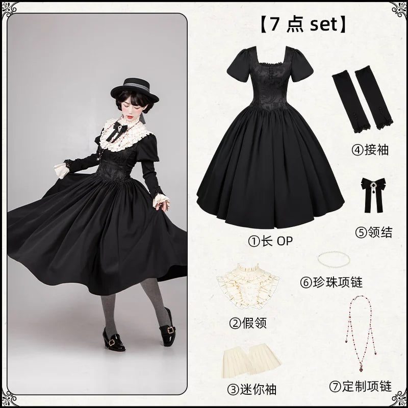 With PUJI - Old Testament - Lolita OP Dress, Detachable Styling detail view 7