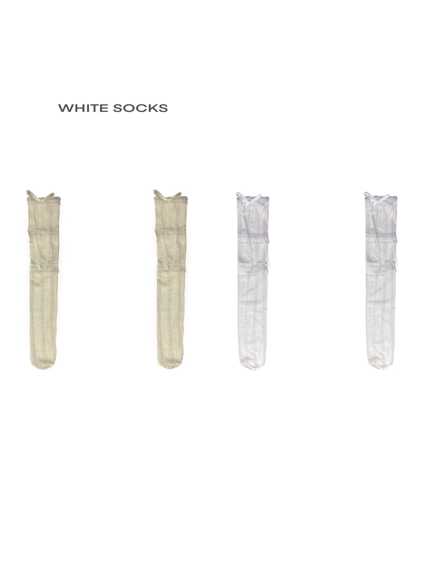 White Socks - Three-Layer Lace - Socks with layered lace trim