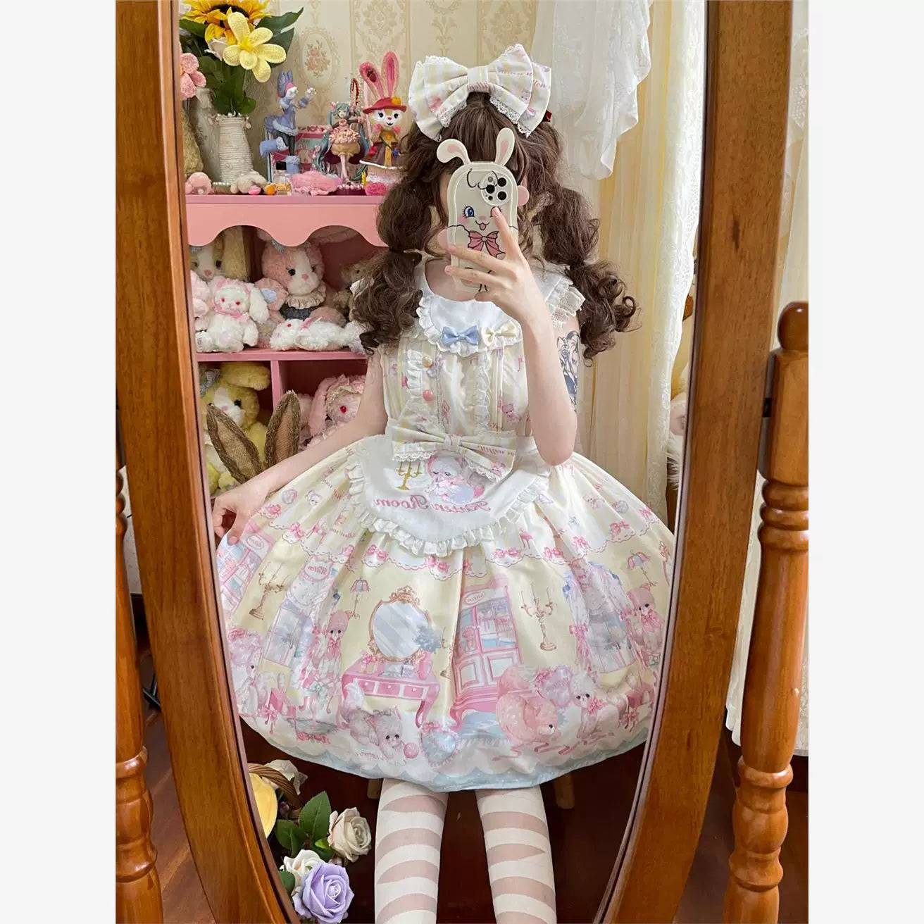 Sweetheart Dream Machine - Toy Room Print - Sleeveless OP Dress with Teddy-Bear Motifs