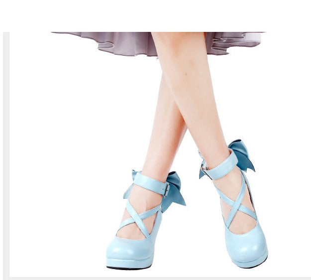 Angelic imprint - Elegant Lolita Shoes Princess - Bowknot Lolita Heels Shoes Shoes