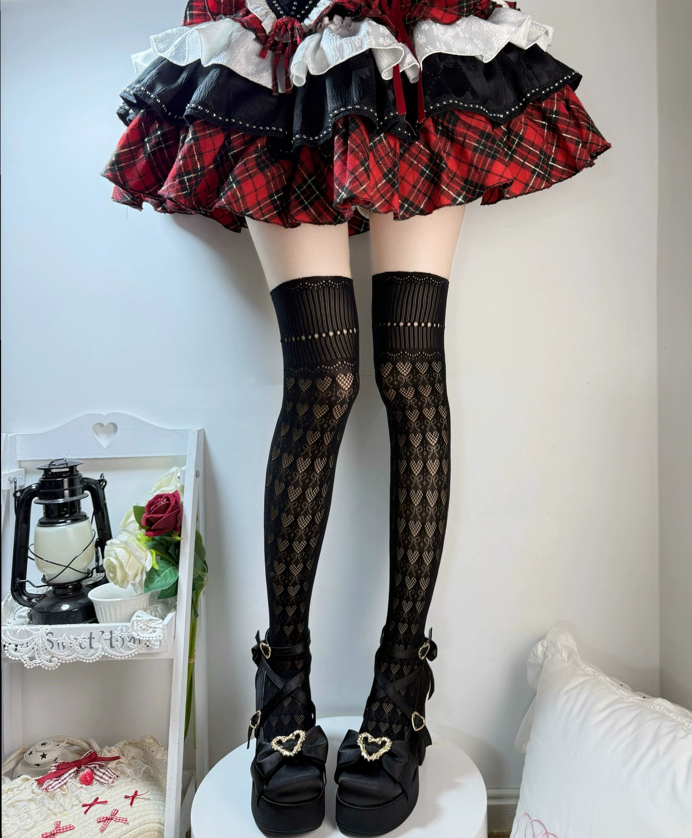 Fantasy Doll - Heart Ribbon - Over-the-Knee Socks with Bow Details