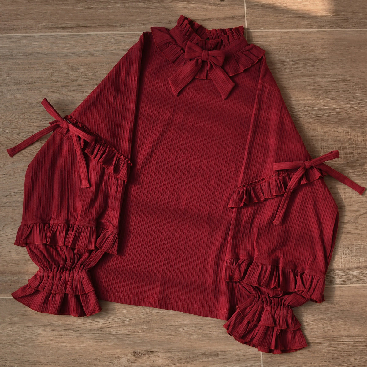 MIST - First Snow - Lolita Sweater with Ruffle Puff Sleeves