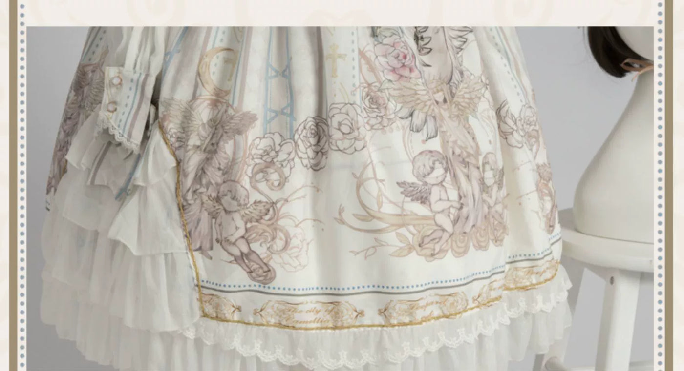 OCELOT - Chiffon Classic Lolita OP Dress - Long Sleeve OP Dress