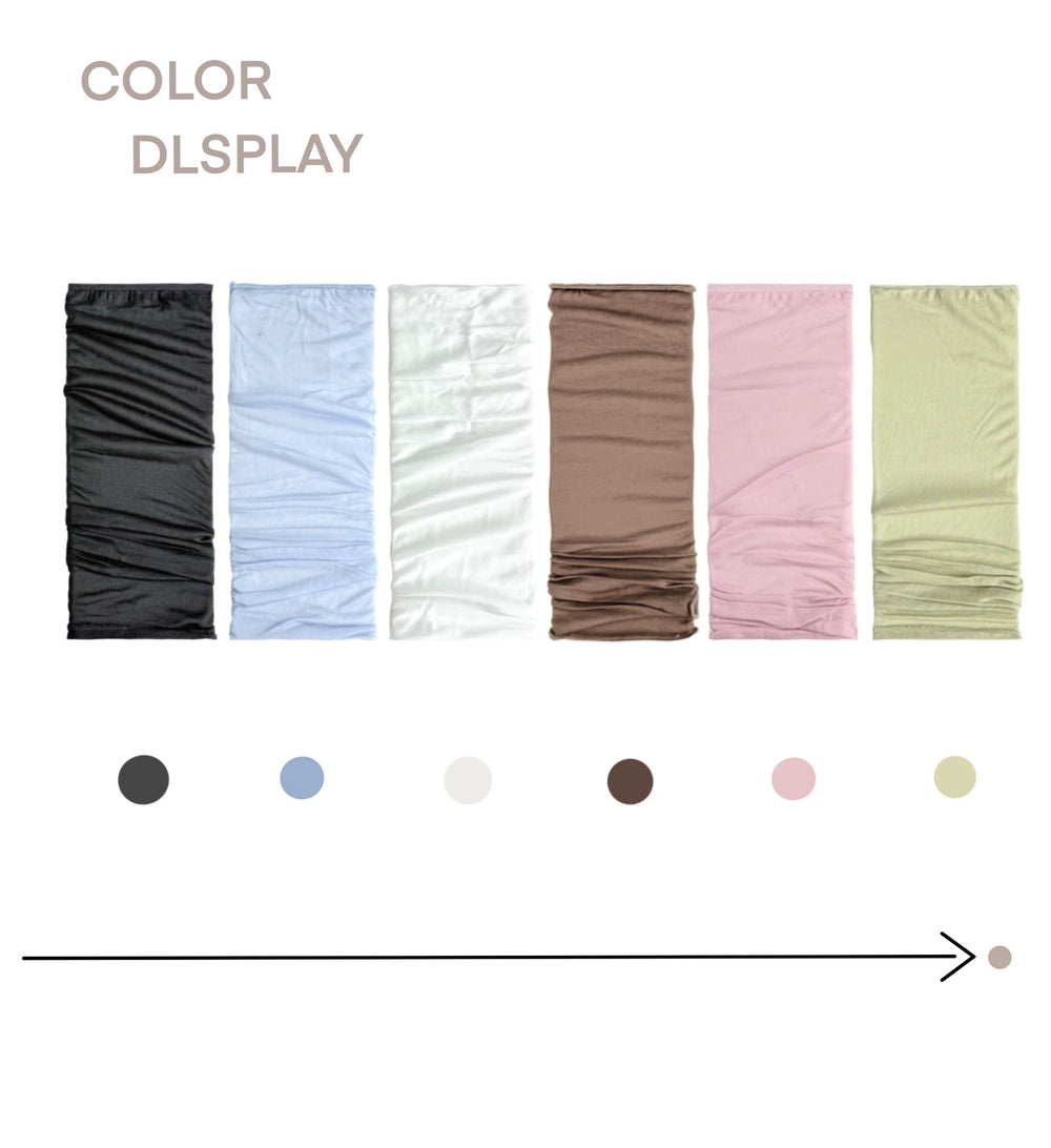 White Socks mid-calf stirrup socks in charcoal gray, milk blue, white, light coffee, sweet pink and fruit green.