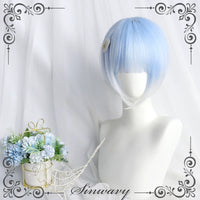 Sinwavy - Magic Box - Water blue and white Lolita wig - Water blue - short hair
