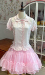 White & Pink — Small Bow Included / S