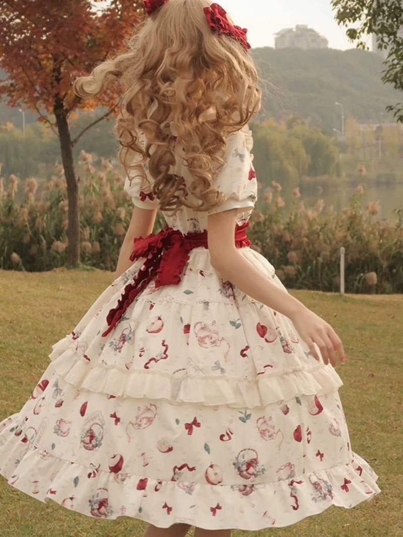 Yueele - Apricot Orchard - Plus-Size Sweet Lolita OP Dress - detail view 3