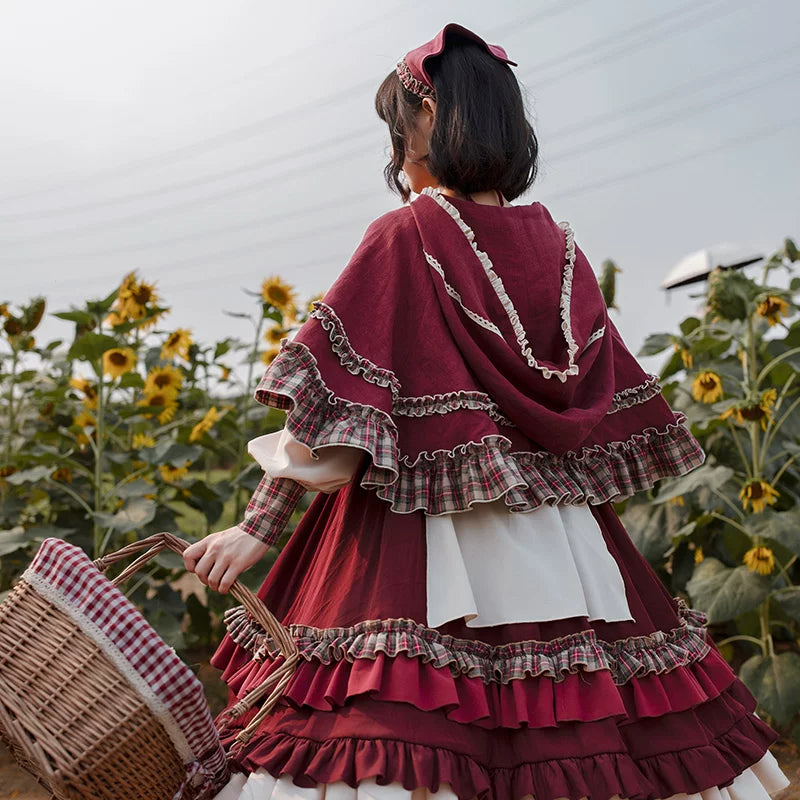 With PUJI - Little Red Riding Hood - Pastoral Lolita OP Fullset detail view 4