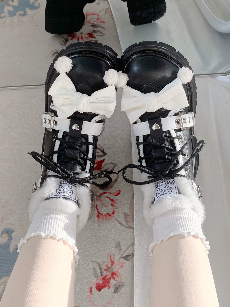 Plush Battle 2.0 Bow Fleece-Lined Lolita Winter Boots — additional product view