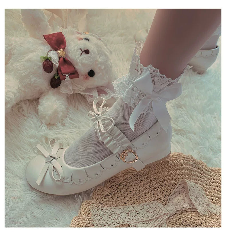 Sock Noble - Lace trim bow ankle socks, baby - Socks