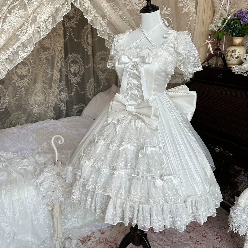 Moonlit Lily of the Valley - Snow Love Bridal JSK Dress Set - detail view 6