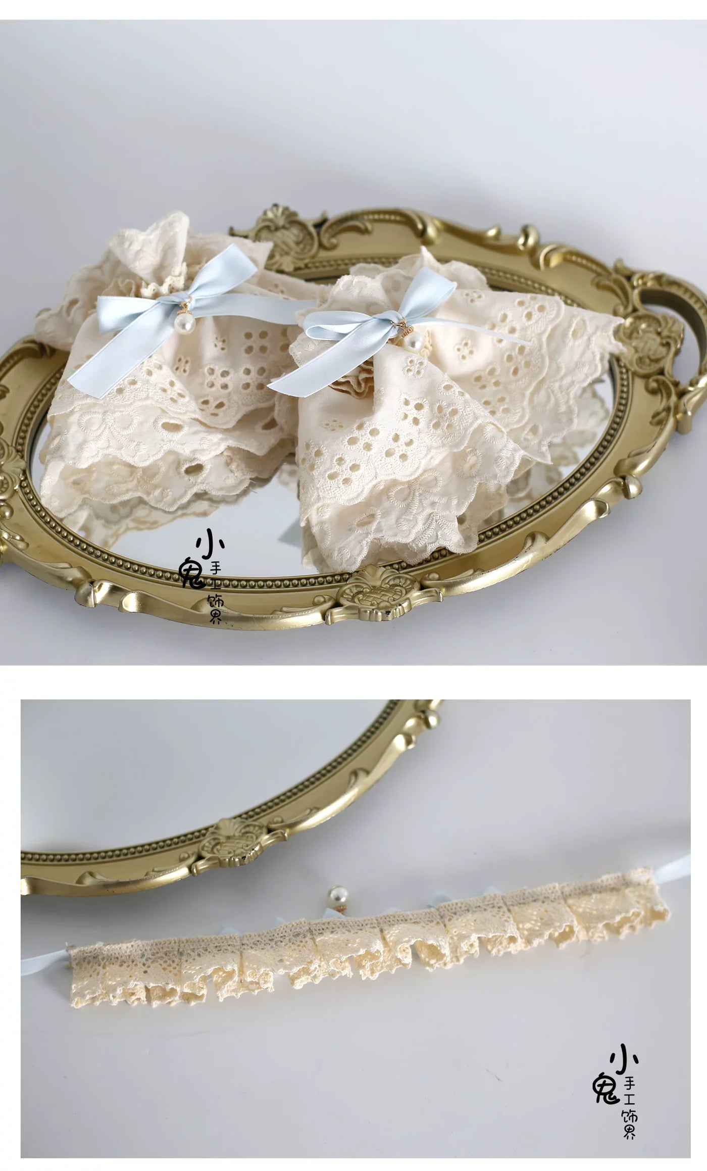 Xiaogui - Little Butterfly - Sweet Lolita Headdress Set, Lace & Bows