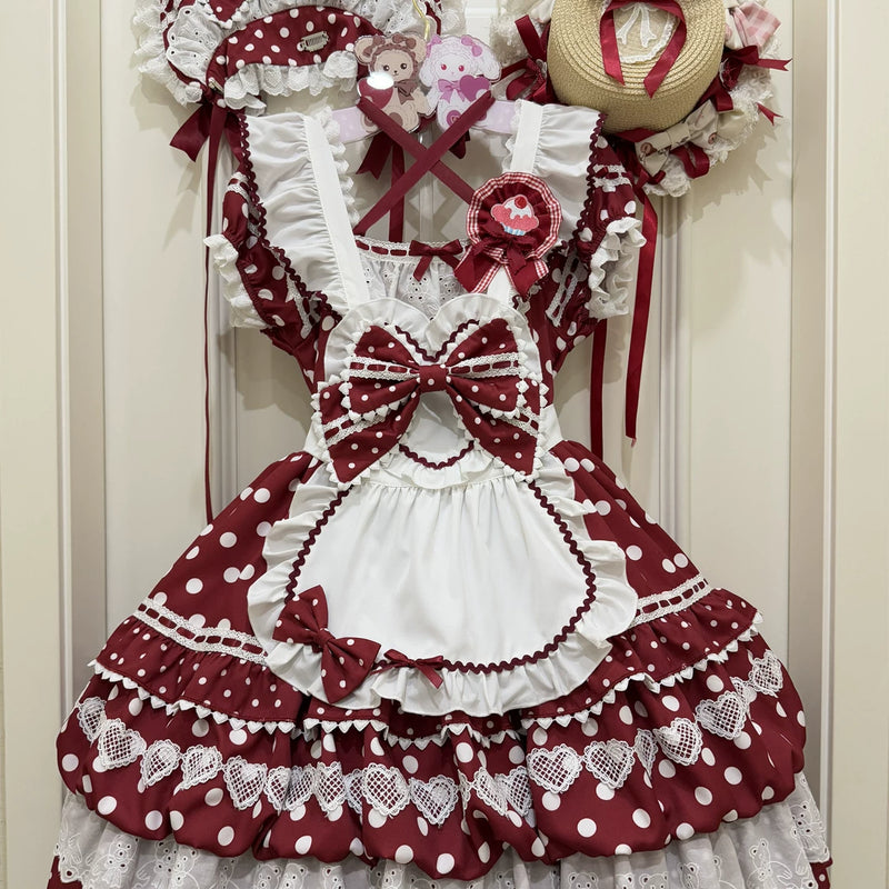Lady Han Berry Bobo Sweet Cute OP dress featuring a charming pink design, perfect for lolita fashion enthusiasts.