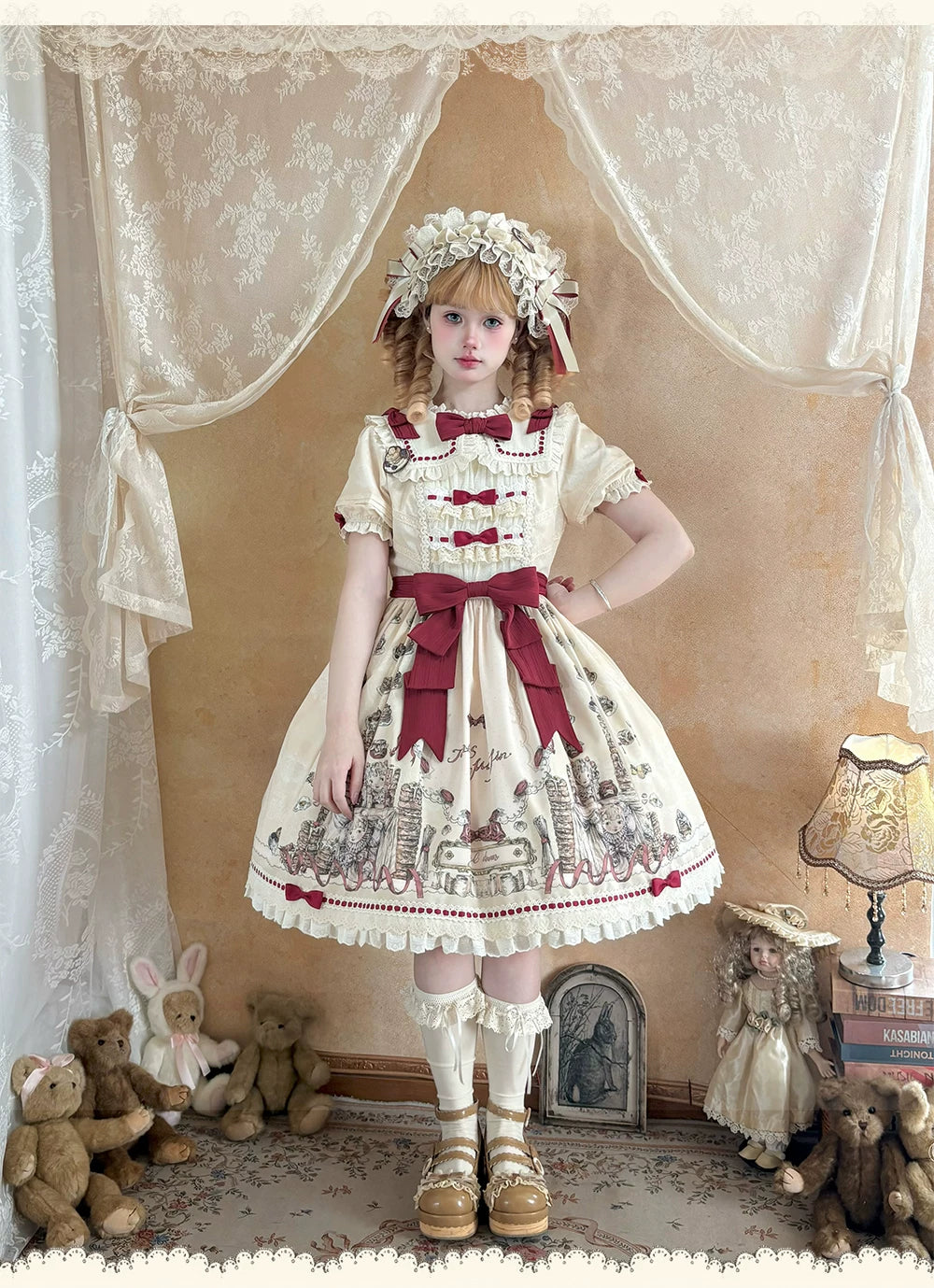 DayRabbit - Muffin Postman - Blue or Beige OP and Pinafore Dresses with Detachable Bows