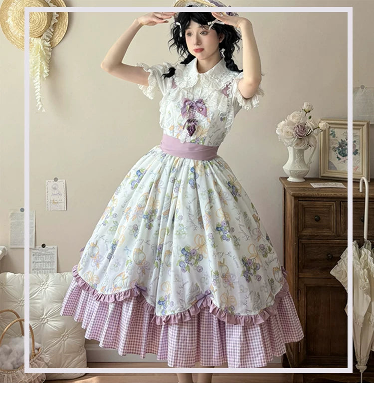 Yueele - Botanical Tea Garden - Plus-Size Lolita Outfit Set - detail view 6