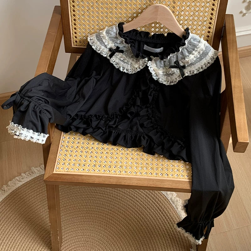 MistKiss Lily - Classic Lolita Tiered Hem JSK Dress, Fishbone Waist (L M S) 45318:853790