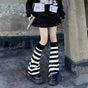 Black-white stripes (high-density knitted style), includes transparent non-slip elastic band / One Size