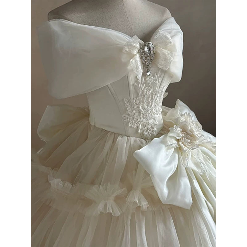 Flora Muse - Lolita Bridal Ball Gown - Off-shoulder champagne formal