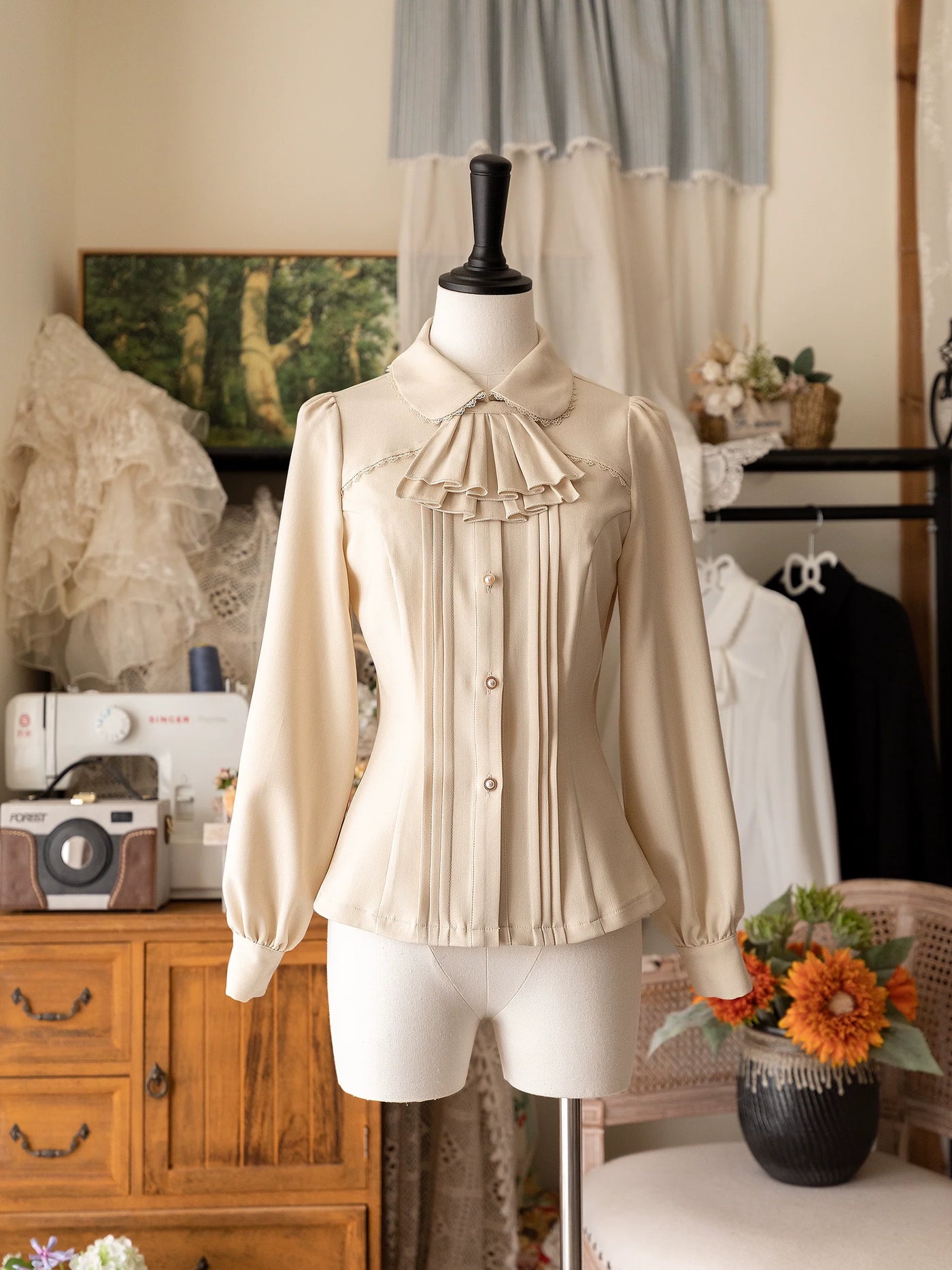 Little Manor - Classical Lolita JSK Dress & Long Sleeve Blouse S Ivory Blouse