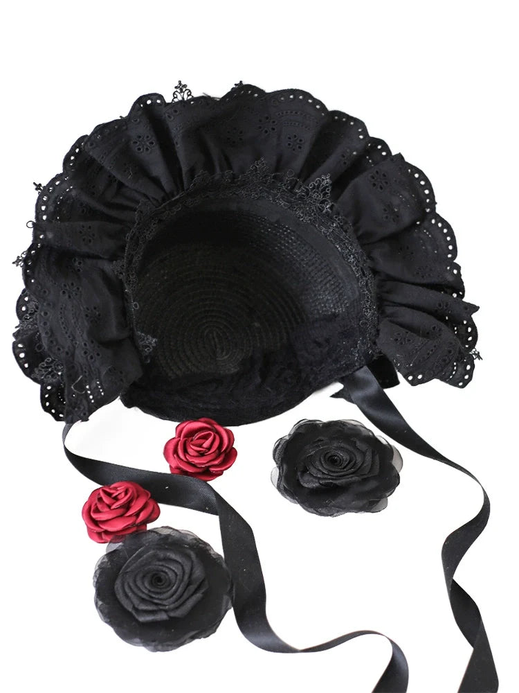 Xiaogui - Classic Lolita Bonnet Lace Elegant - Lolita Hat Headwear