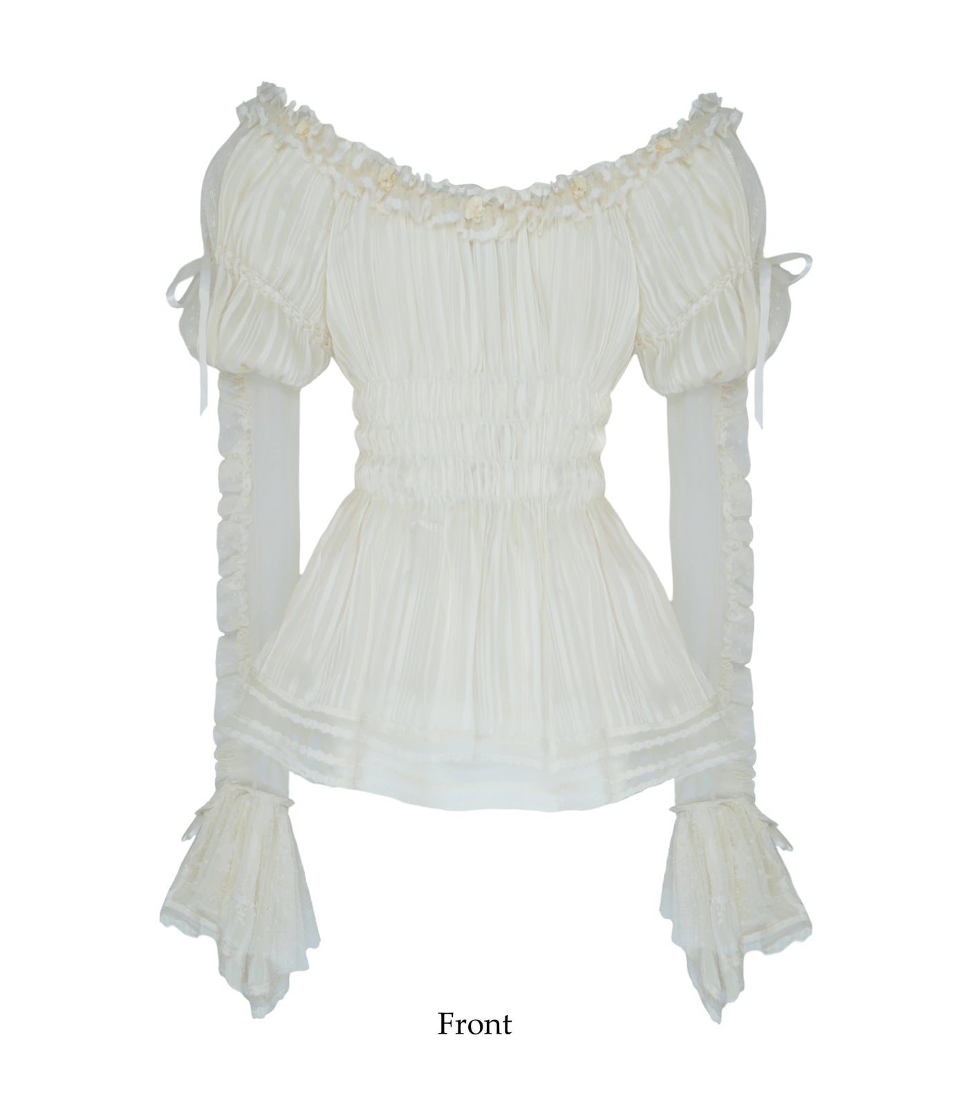 Nololita - Dream in Dream - Bateau-neck Blouse with Gathered Sleeves