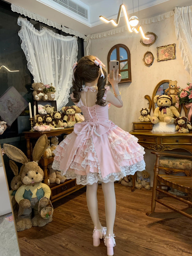 YoYo - Sea Salt Guava - Sweet Lolita summer jumper skirt with corset