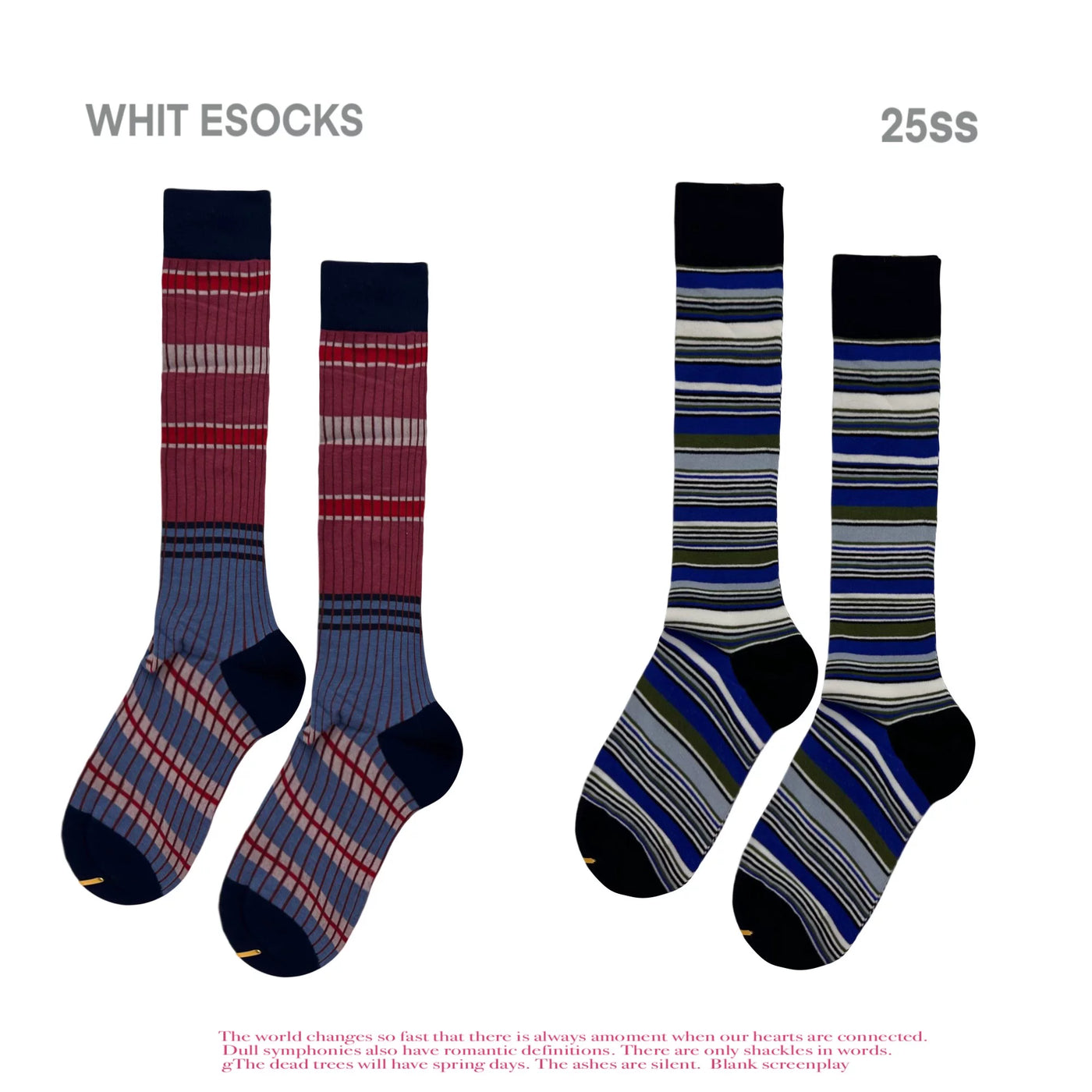 White Socks - Retro Color-Block - Mid-Calf Striped Socks in Single or Multi-Pair Packs
